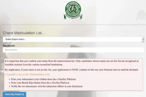how to check jamb matriculation list